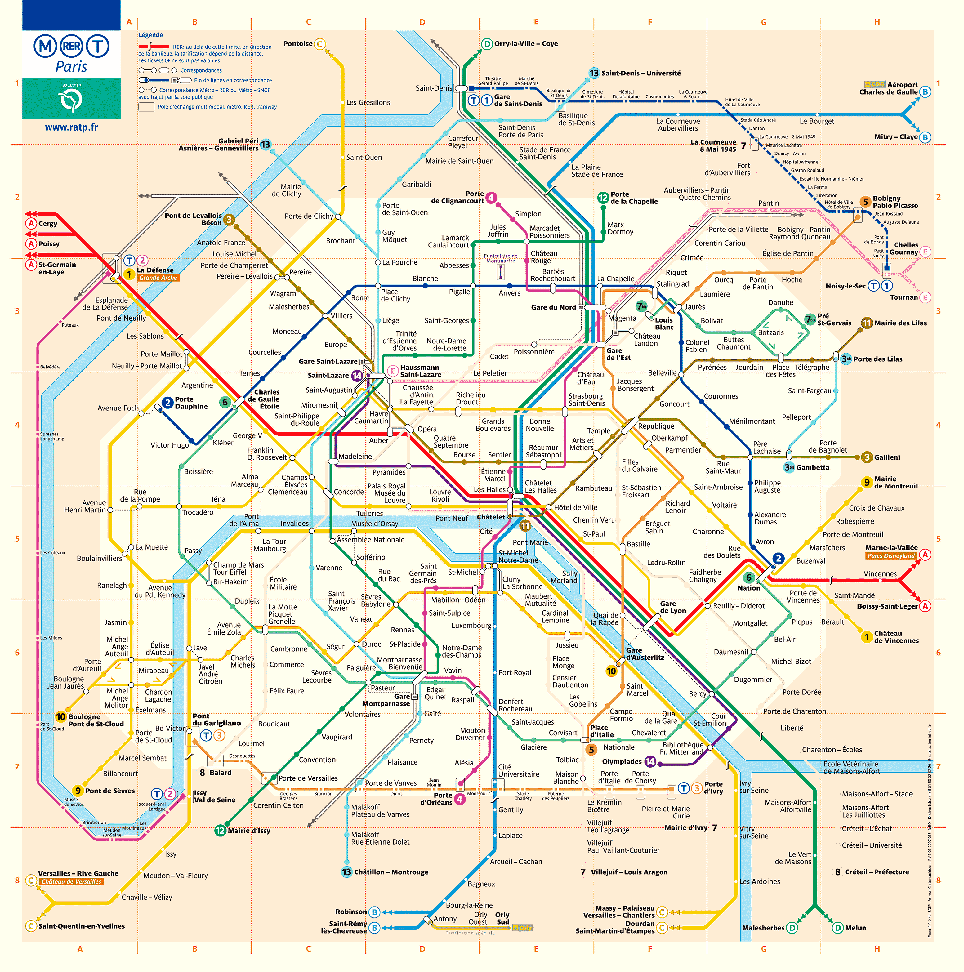 Paris carte de métro (Paris Métro) | Mapa Metro