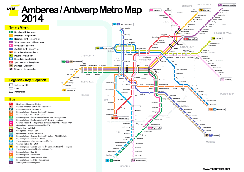 Subway Mapa Antuérpia (Antuérpia)