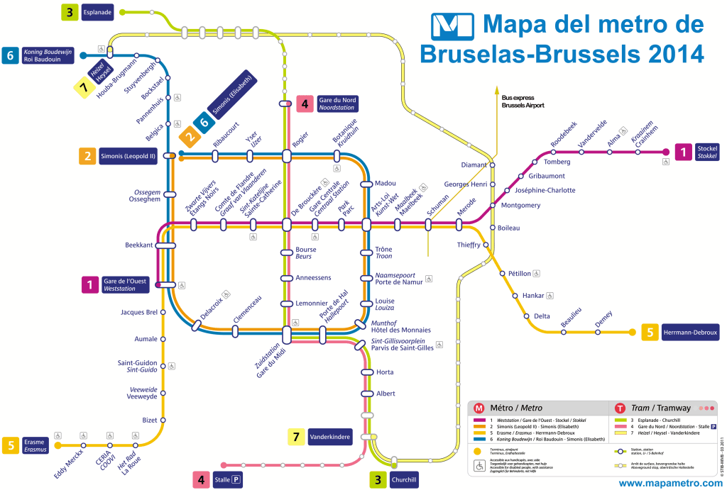 Брюссель карта метро