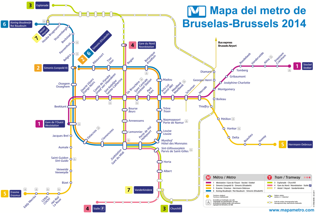 Brüssel U-Bahn-Karte