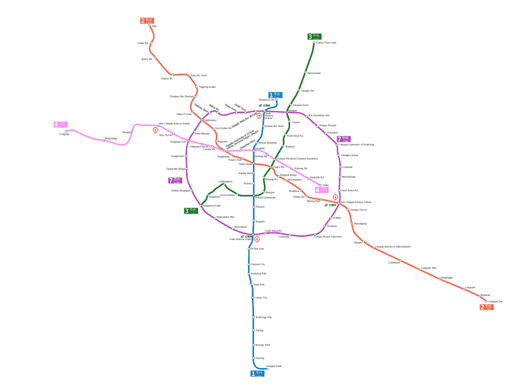 Mapa metro de Chengdu
