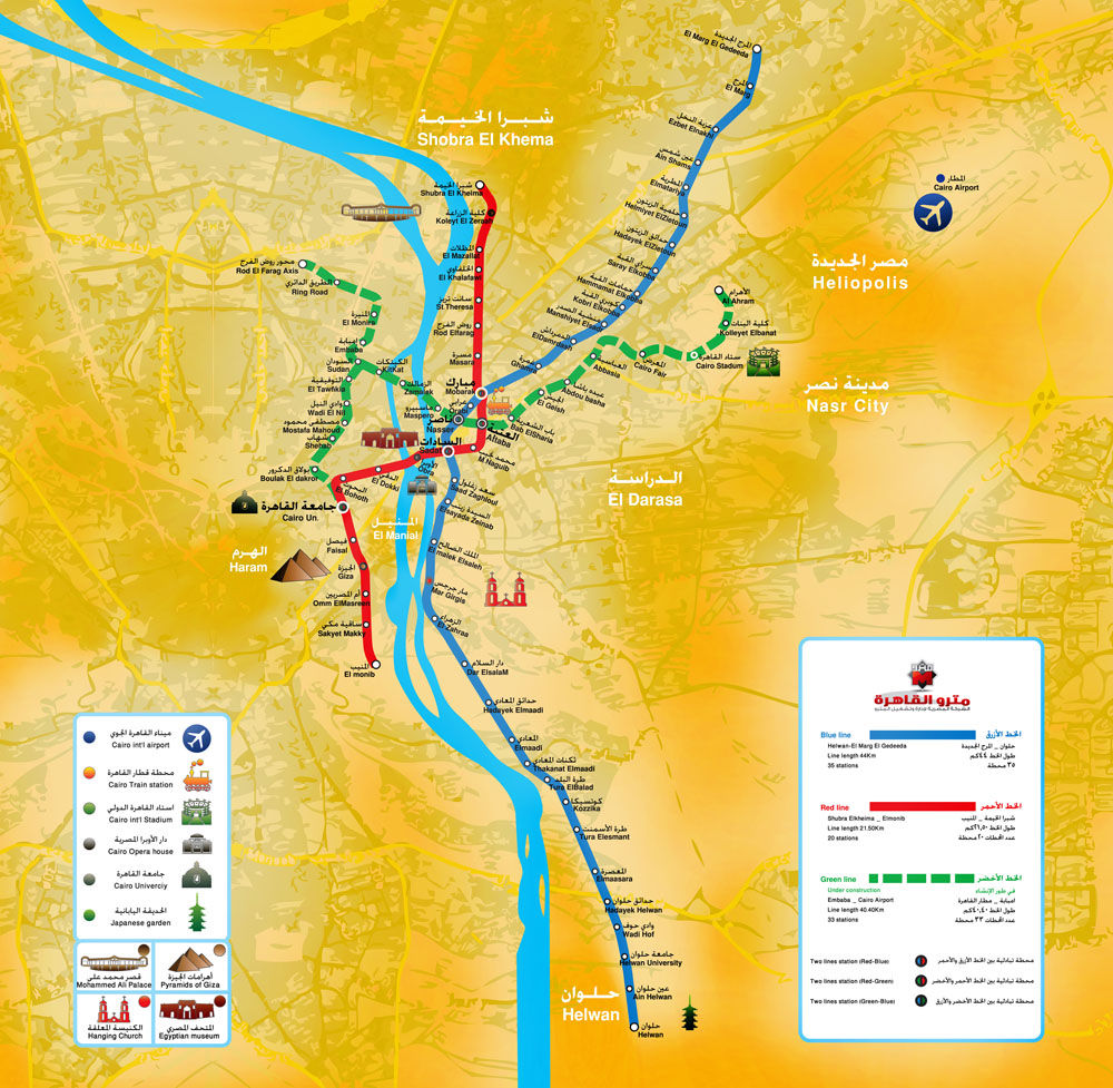 Mapa metro de El Cairo