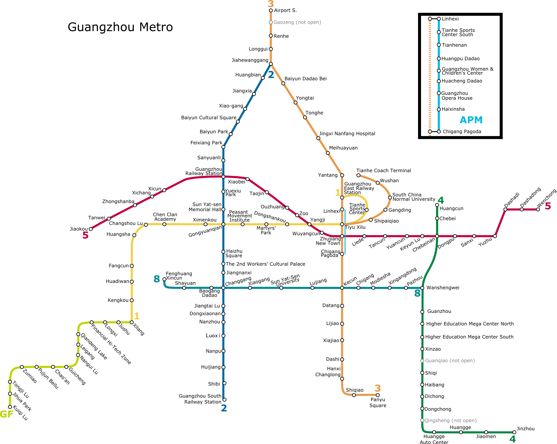 Mapa metro Guangzhou Canton