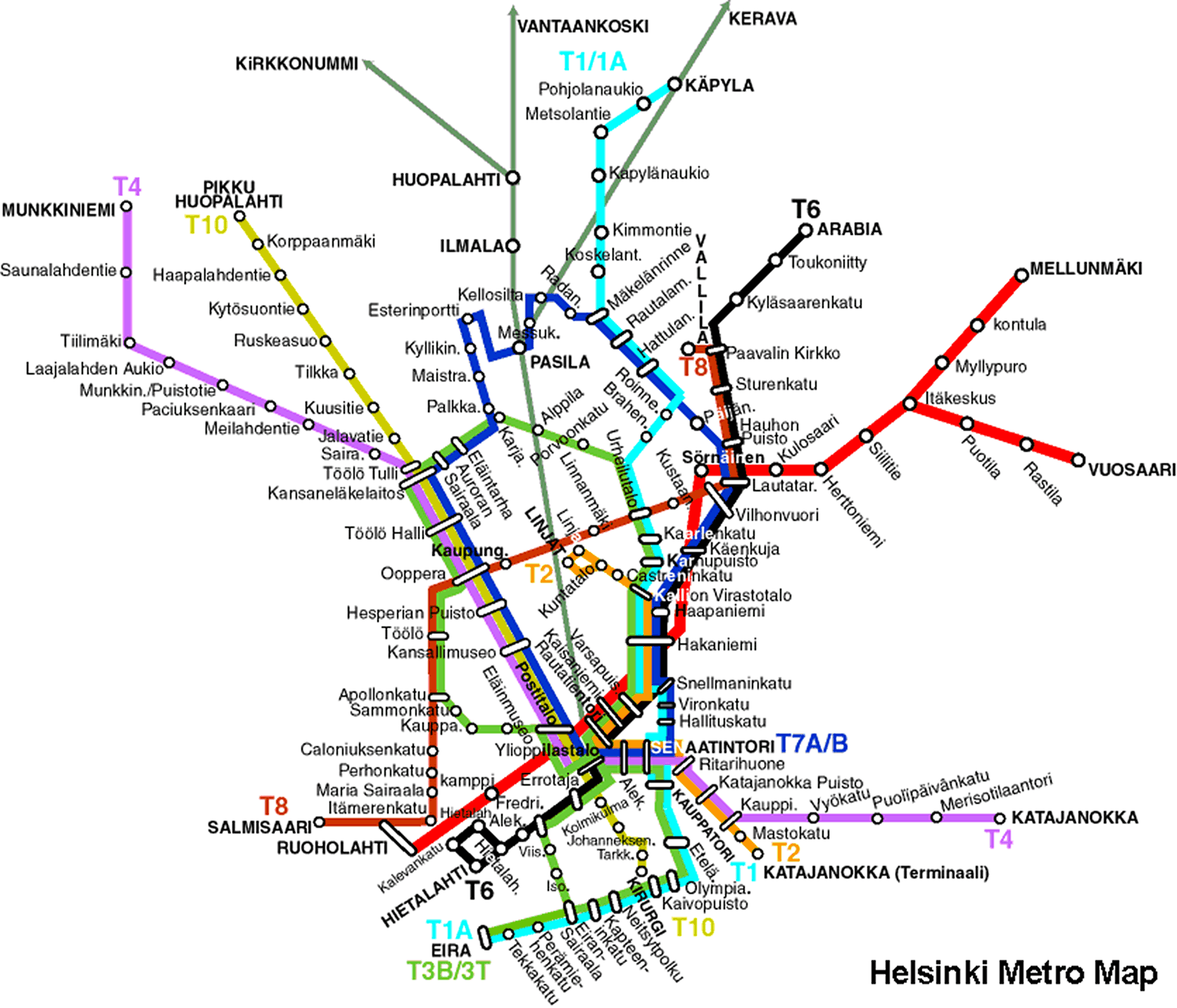 Kartta metri Helsinki