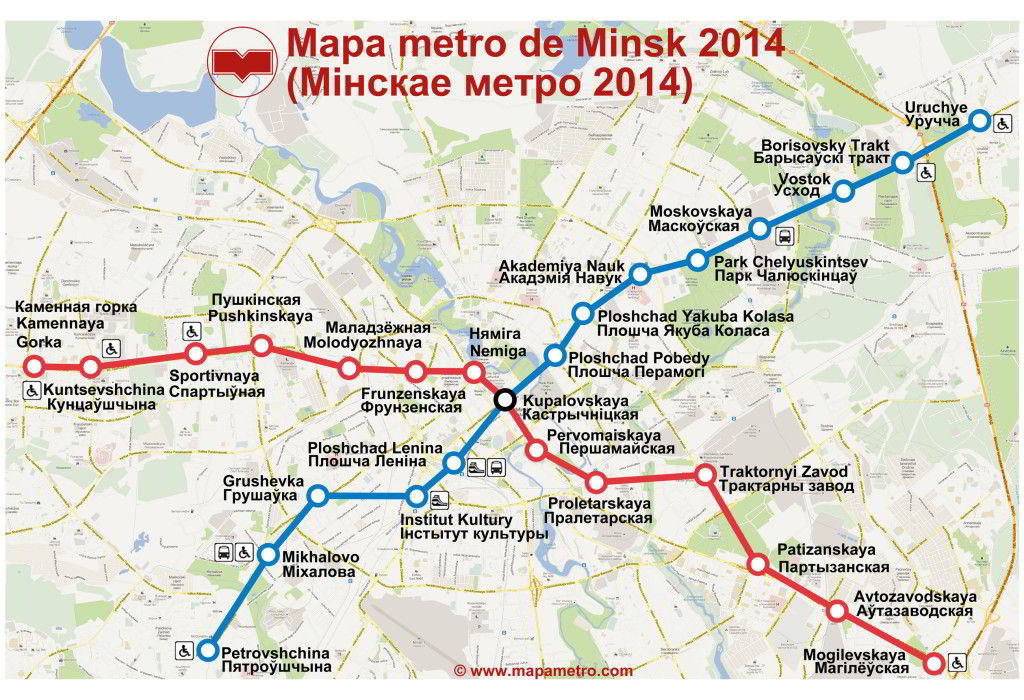Mapa metro Minsk