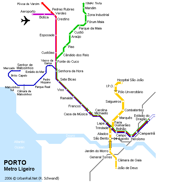 χάρτη του μετρό του Πόρτο Αλέγκρε
