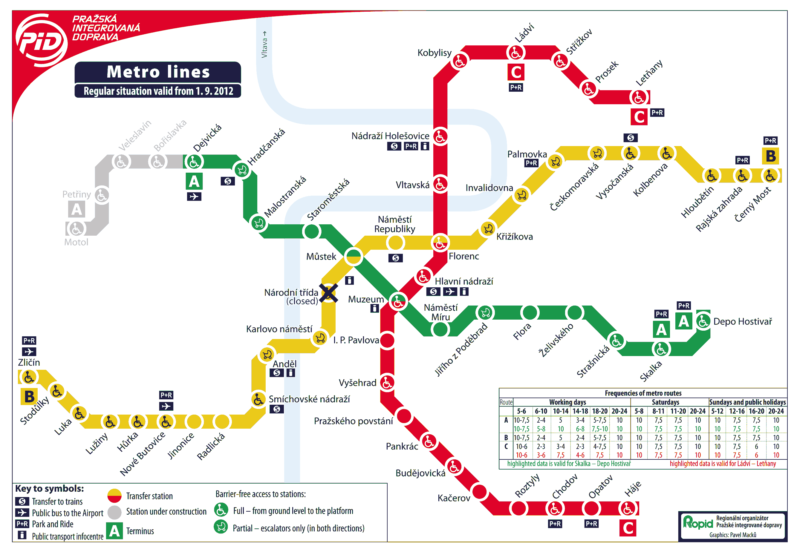 Map prague english subway in Prague Tram