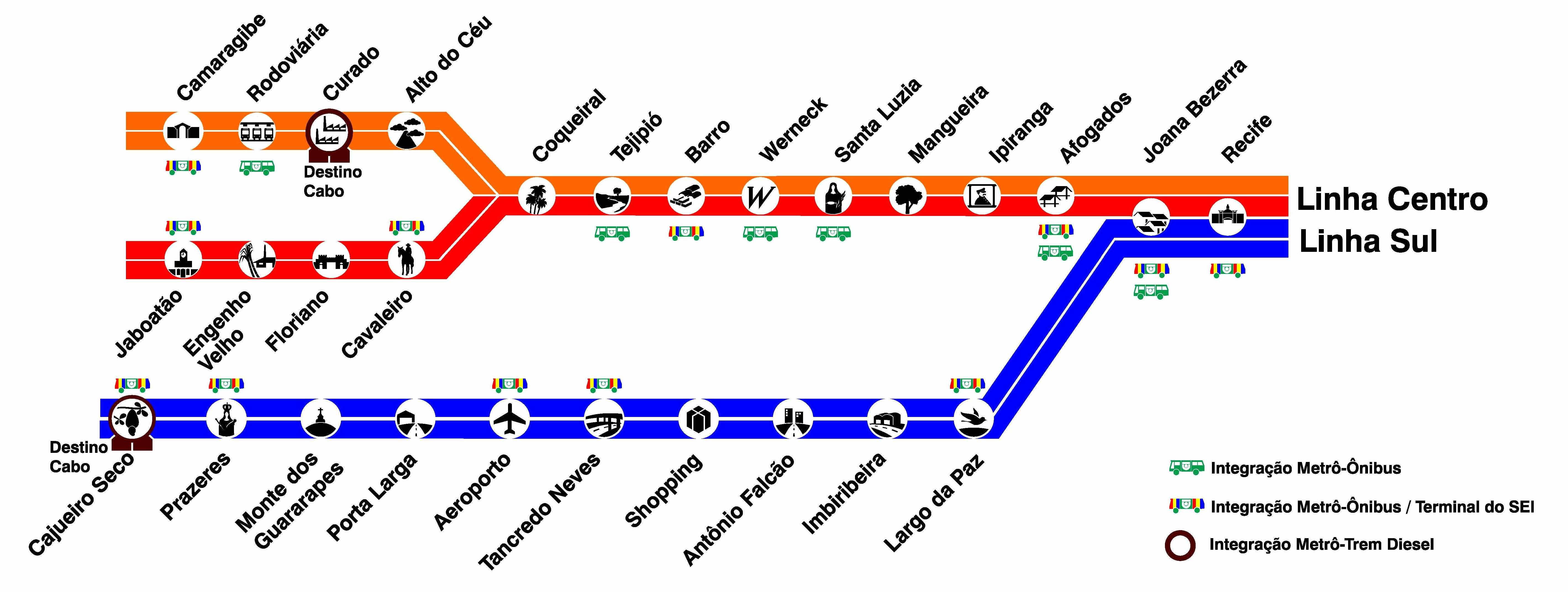 Metro map of Recife