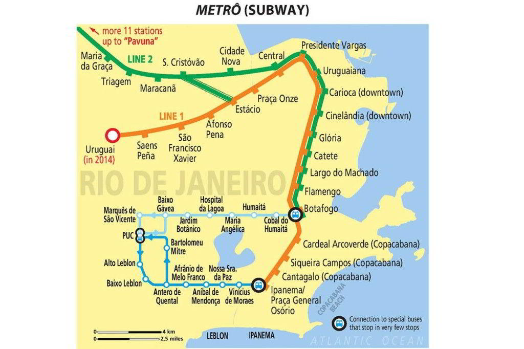 Mapa metro Río de Xaneiro (Metro Río)