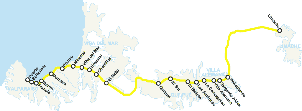 瓦爾帕萊索地鐵線路圖