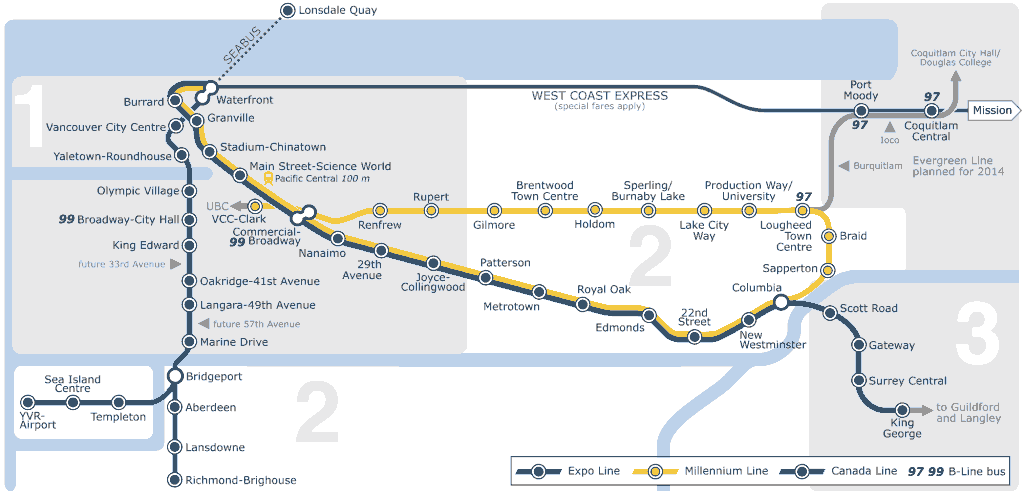 Mapa metro de Vancouver