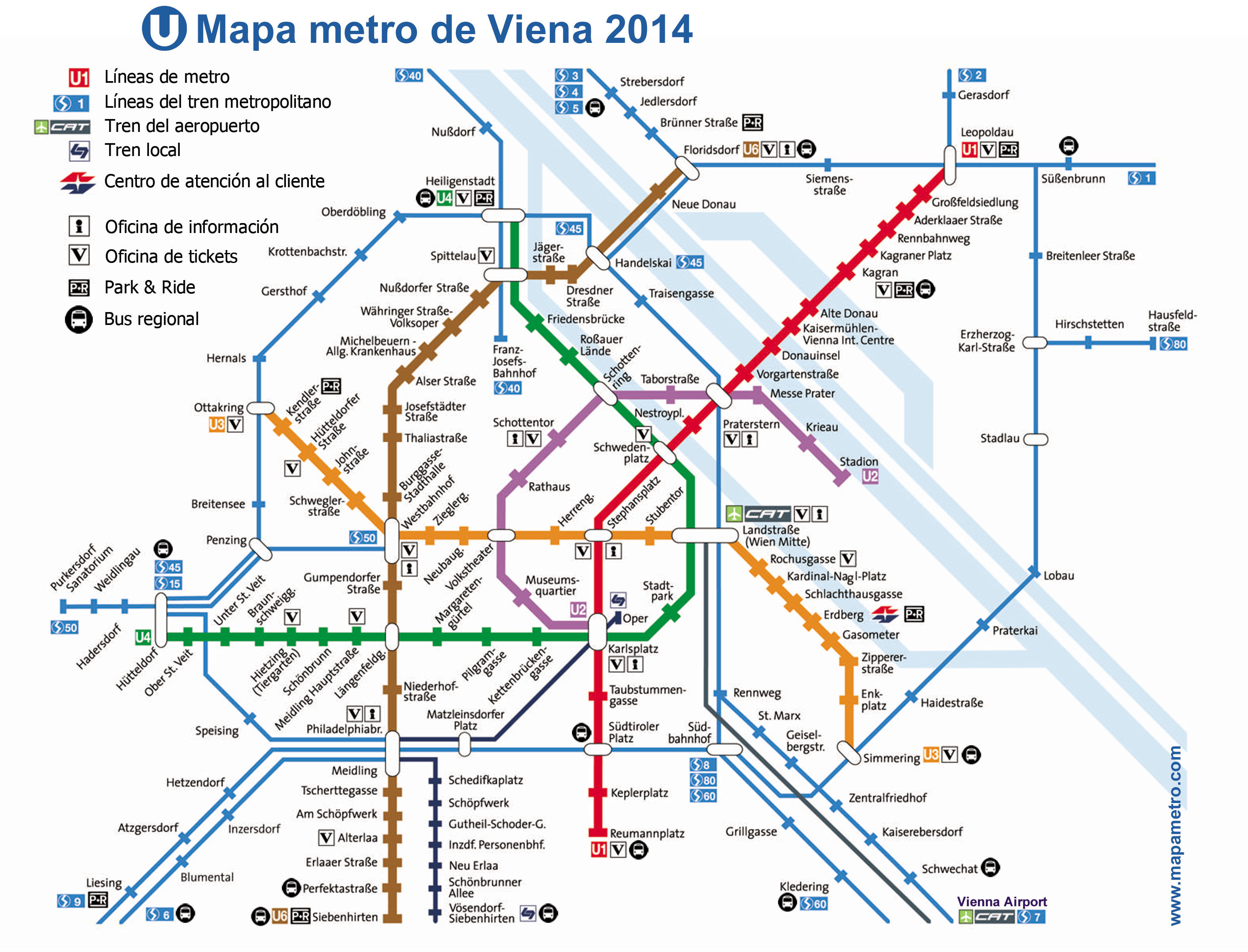 Mapa Metro Viena Vienna 