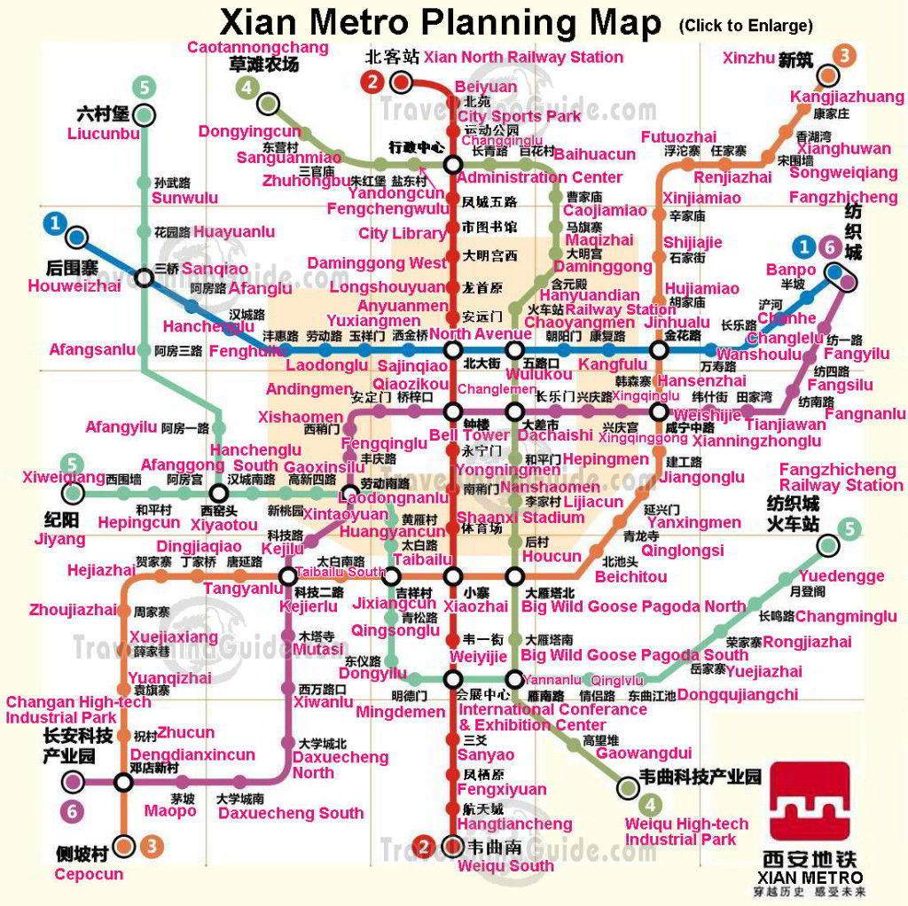 Mapa metrô de Xian