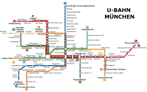 Múnic mapa do metro 2015