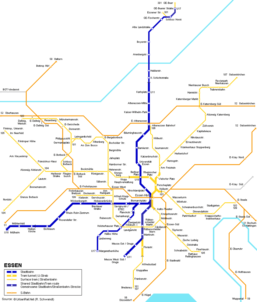 Mapa metro Essen 2