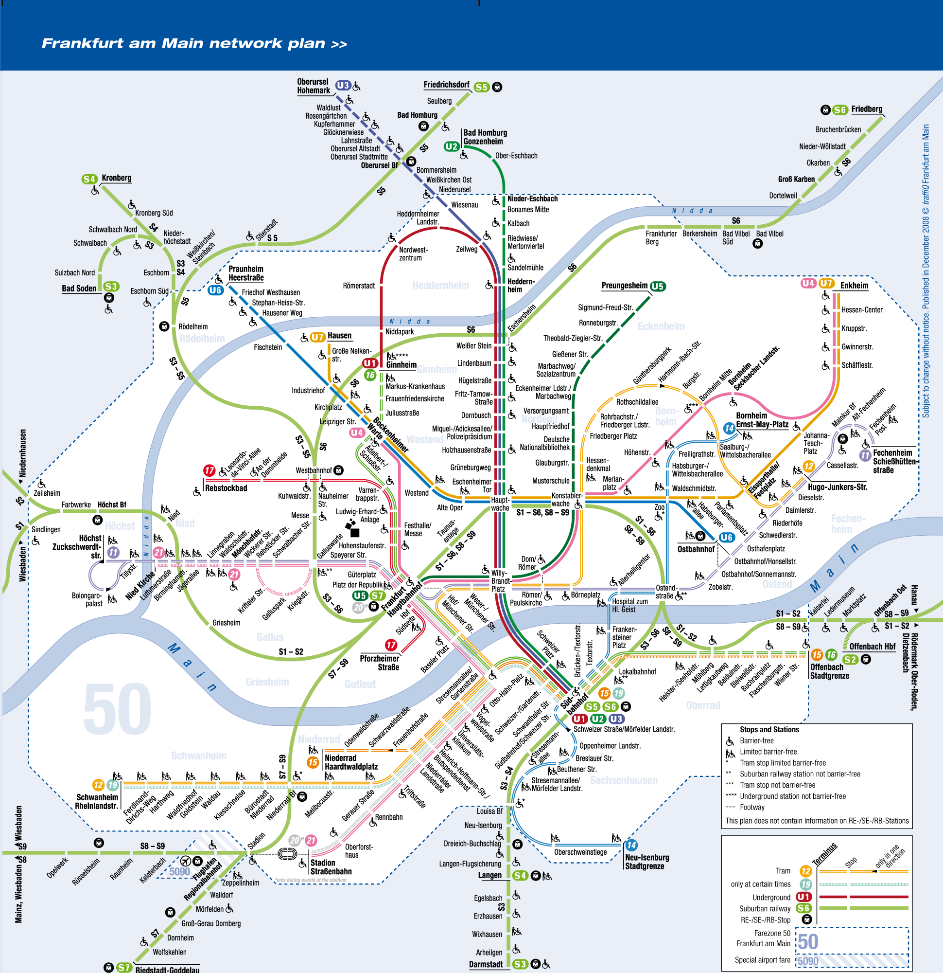 地図メートルフランクフルト フランクフルト地下鉄 Mapaメトロ