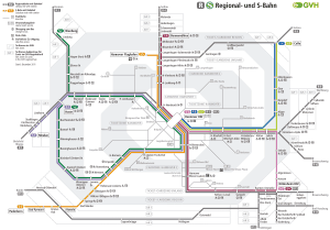 Mapa antiguo del tranvía urbano de Hanóver 2014