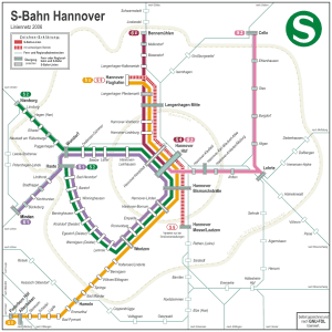 Hannover mappa della metropolitana 4