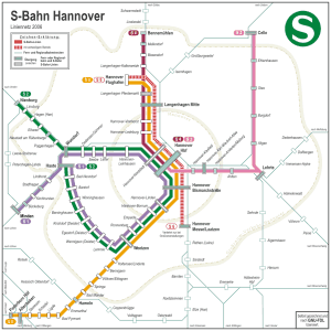 Mapa antiguo del tranvía urbano de Hanóver 2014 4