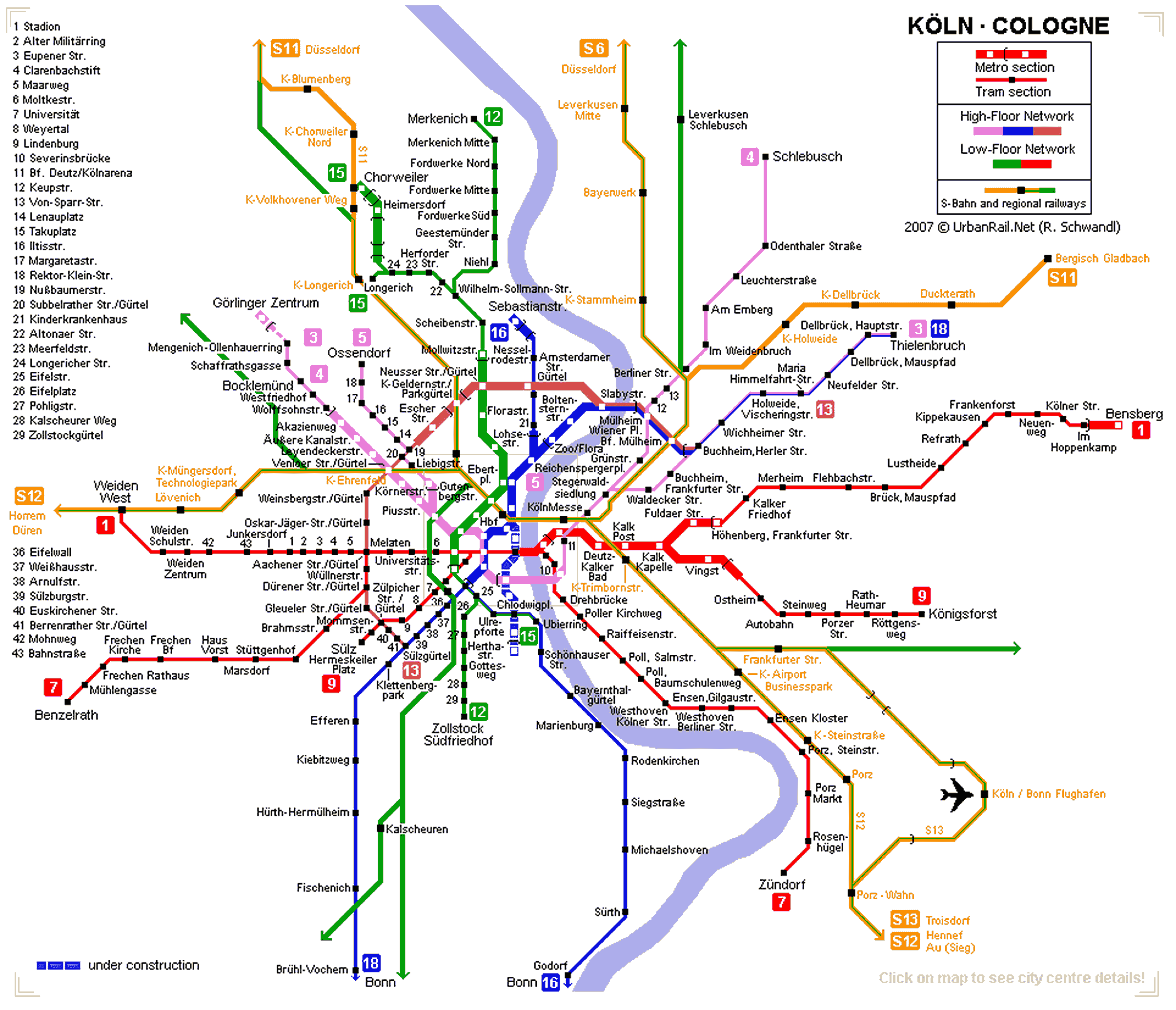 Köln U-Bahn-Karte 3