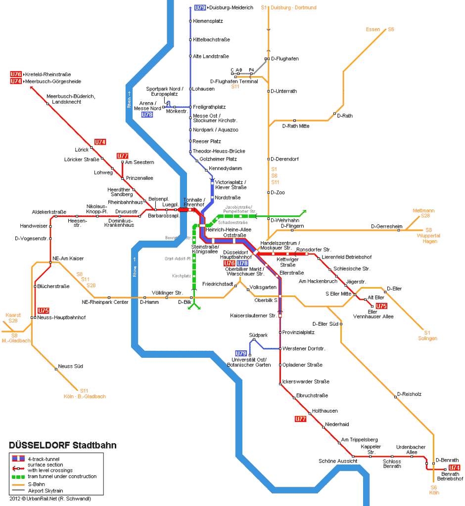 Mapa metres Dusseldorf 2