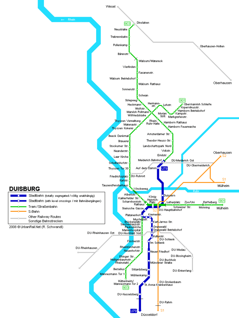 Duisburg métro Mapa 2