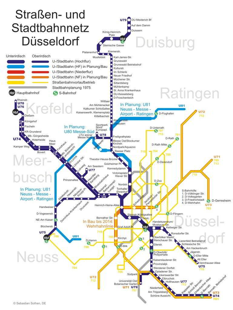 Mapa metro Dusseldorf 3