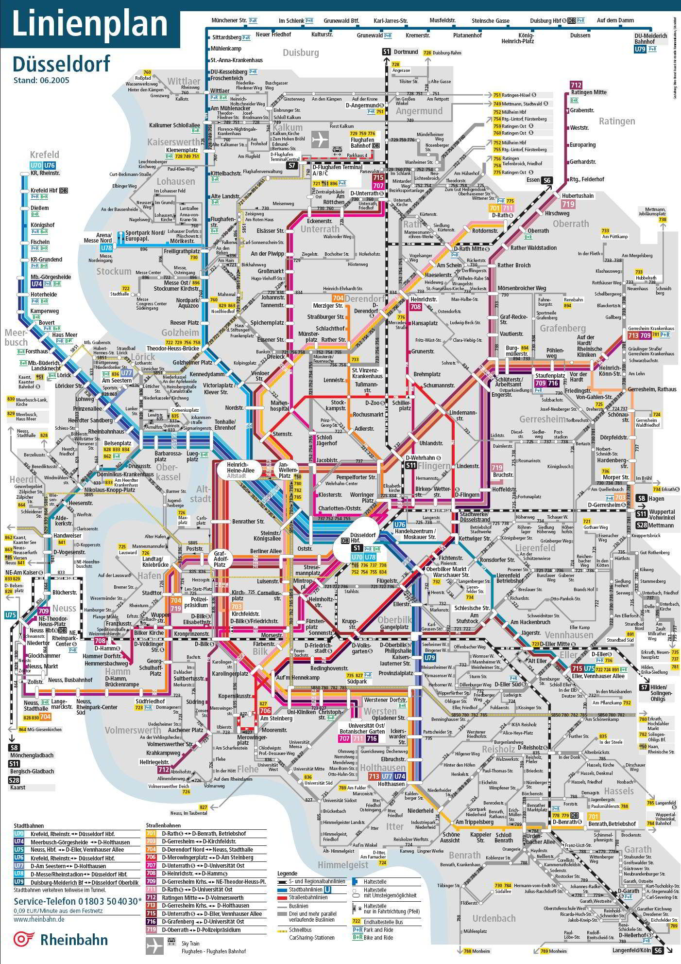 Map meters Dusseldorf (Duesseldorf metro) Mapa Metro