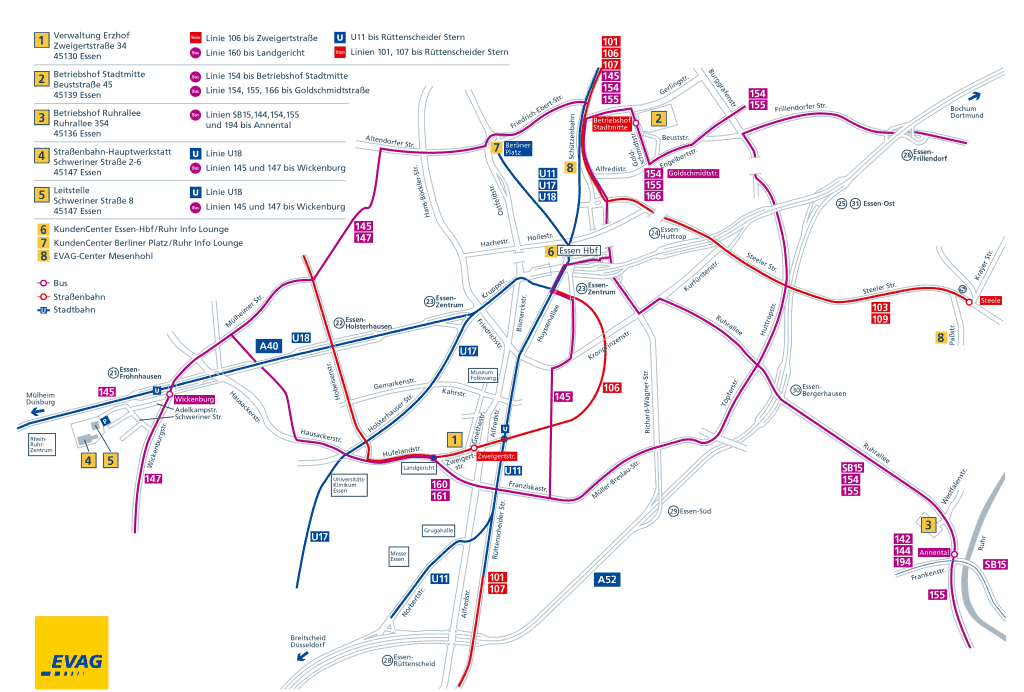 Mapa metro Essen 5 b