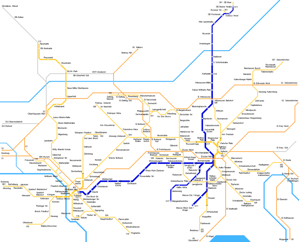 Mapa metro Essen 1