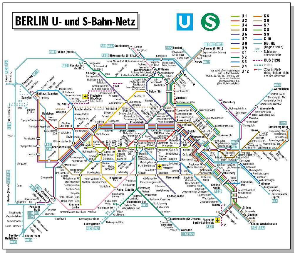 Mapa metro Berlín (Berlin U-Bahn) - Mapa Metro