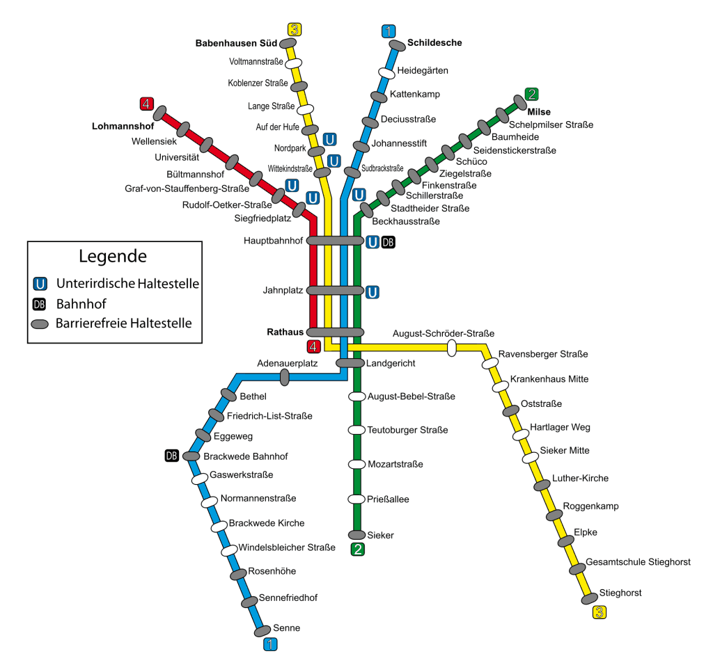 Mapa metra Bielefeld 1