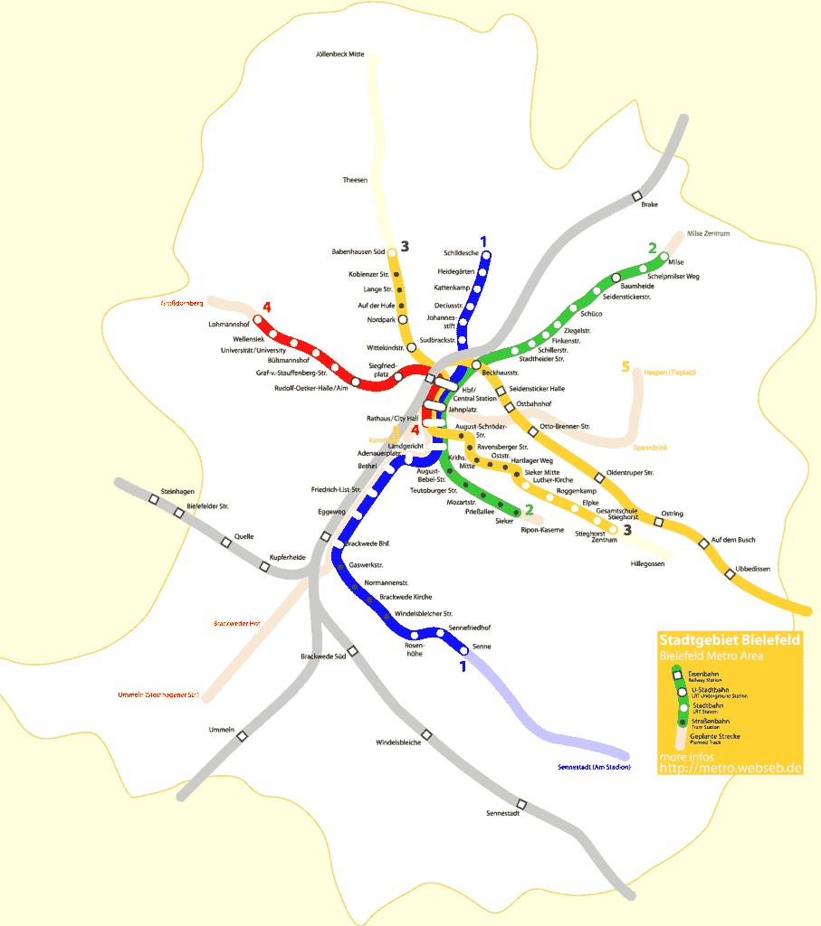 Mapa metro Bielefeld 2