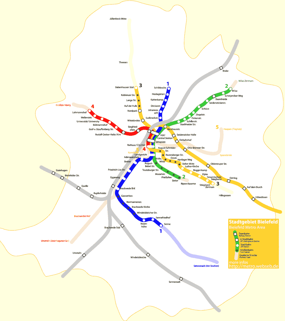 Hartă de metrou Bielefeld 2