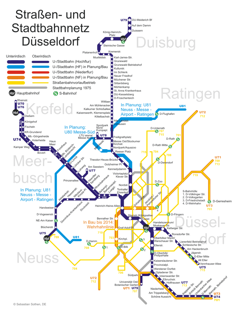 harta metrou Duesseldorf 6