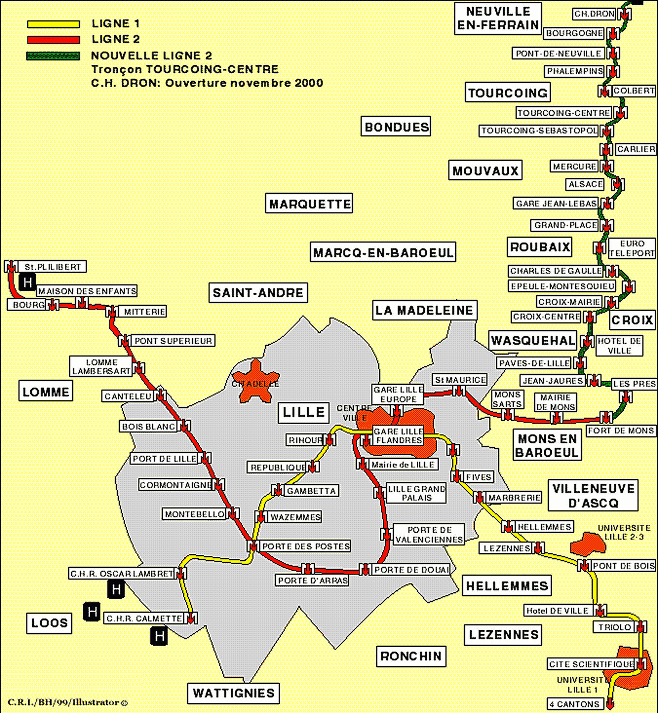 MAPA de metrou Lille (Metro mic) 6