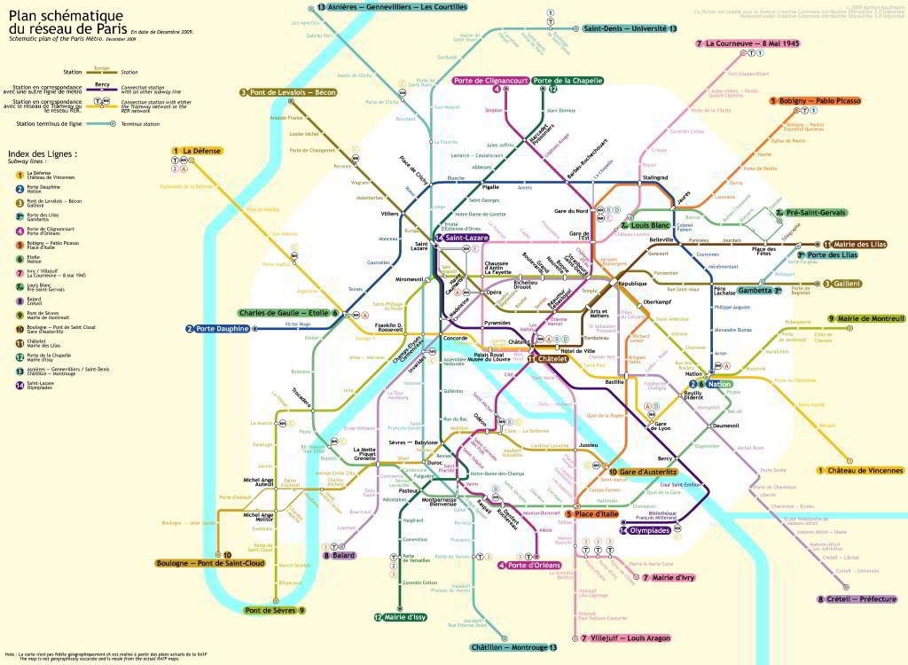 mapa do metro de París 1