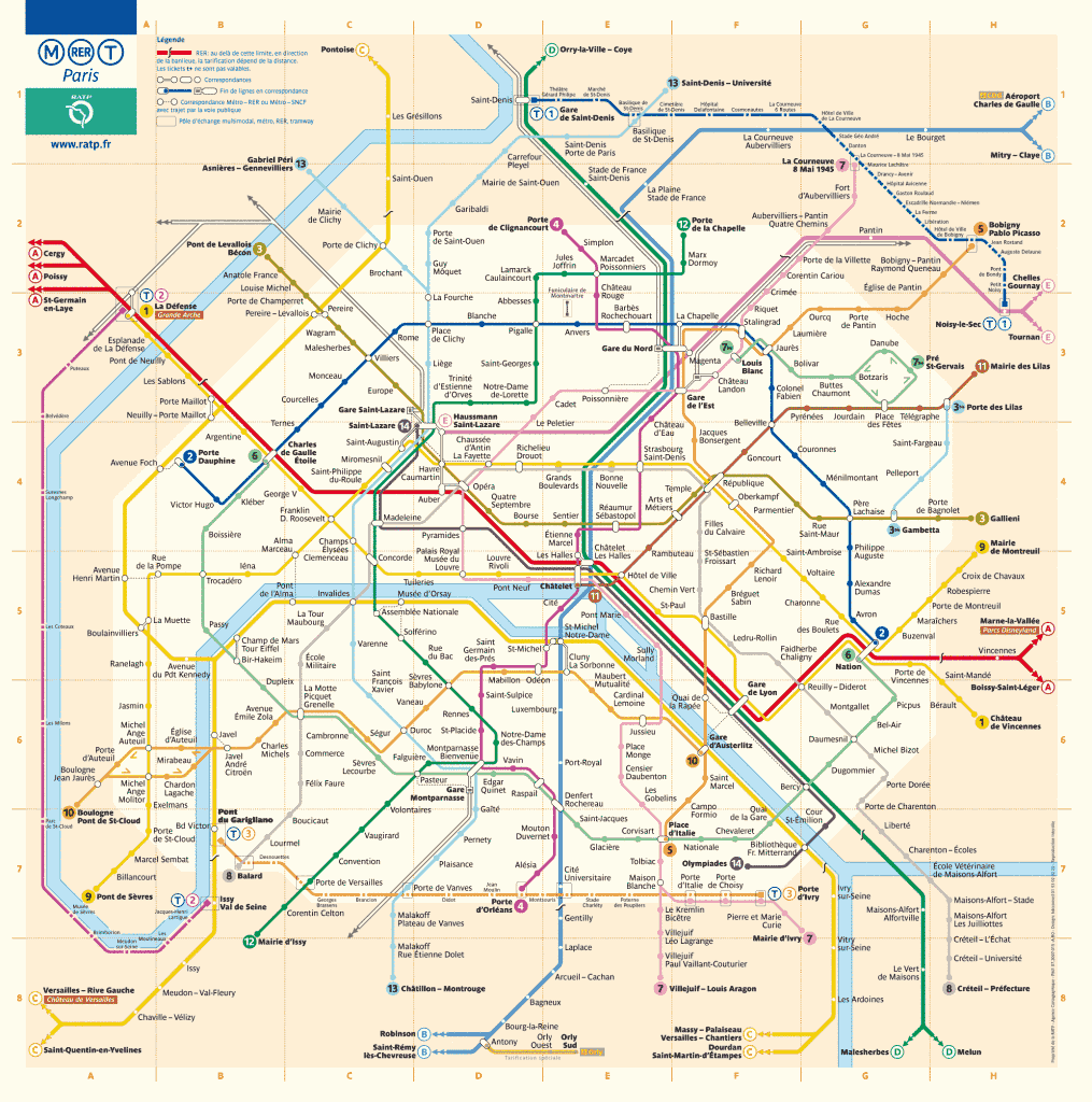 Paris mappa della metropolitana 3