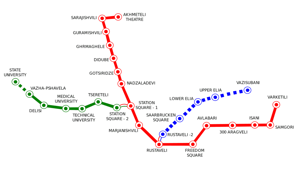 Kaart metro Tbilisi Tiflis 2