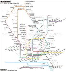 Amburgo Metro mapa mappa 2