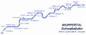 Wuppertal plano mapa do metro 3