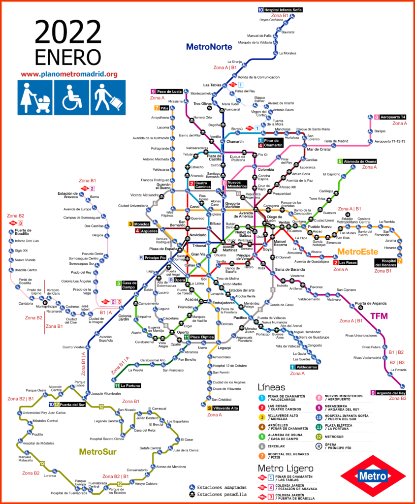 plano metro madrid 2022 Plano metro madrid 2022