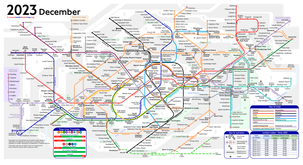 Karte der Londoner U-Bahn
