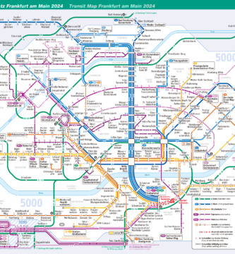 Harta metroului din Frankfurt.